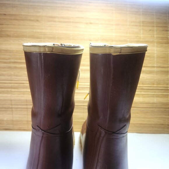 Vintage Miner Rubber Boots Hunting Boots Men's 8 Lace up Steel Arch - Picture 9 of 16